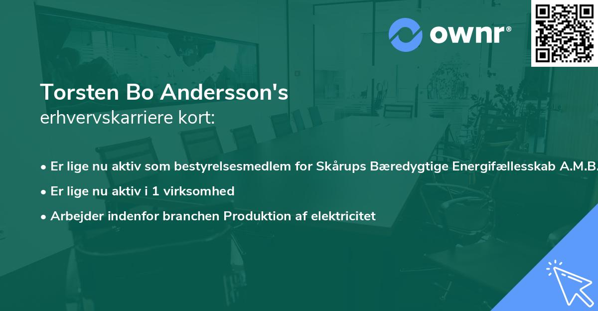 Torsten Bo Andersson's erhvervskarriere kort