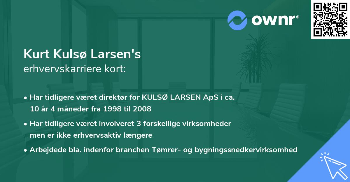 Kurt Kulsø Larsen's erhvervskarriere kort