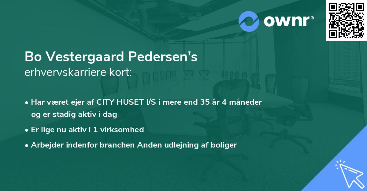 Bo Vestergaard Pedersen's erhvervskarriere kort