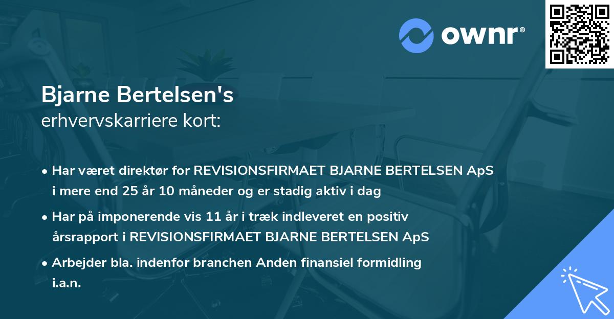 Bjarne Bertelsen's erhvervskarriere kort