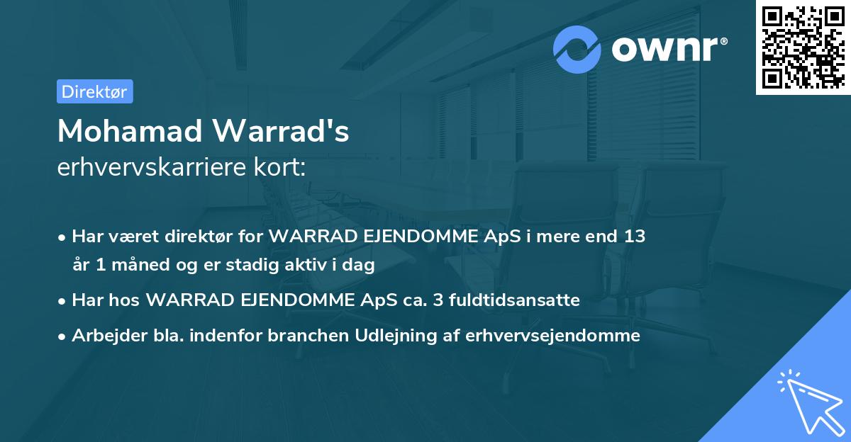 Mohamad Warrad's erhvervskarriere kort
