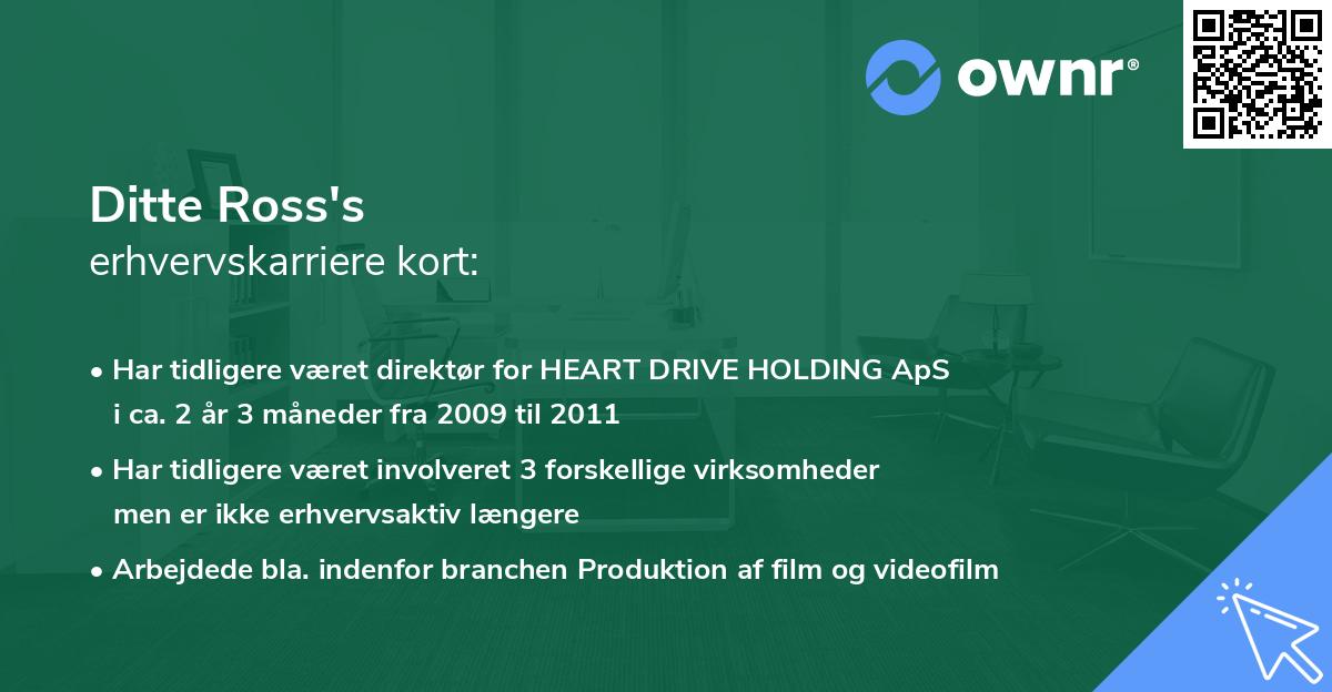 Ditte Ross's erhvervskarriere kort