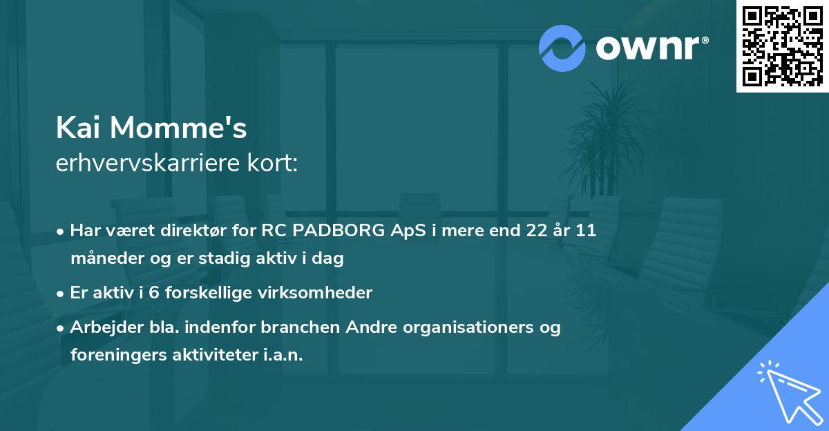 Kai Momme's erhvervskarriere kort