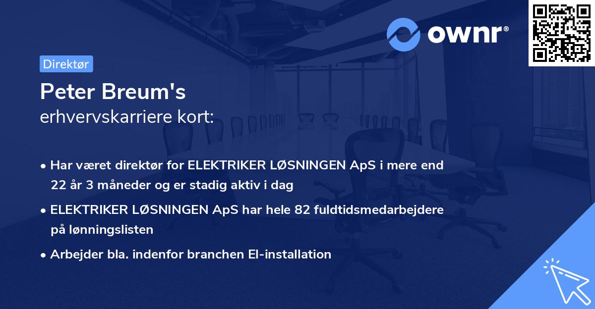 Peter Breum's erhvervskarriere kort