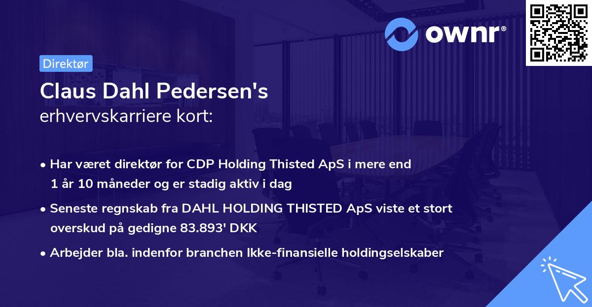 Claus Dahl Pedersen's erhvervskarriere kort