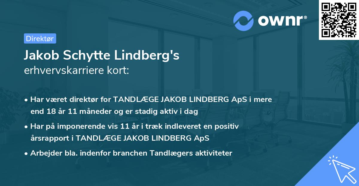 Jakob Schytte Lindberg's erhvervskarriere kort