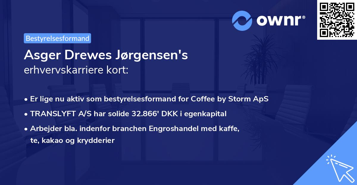 Asger Drewes Jørgensen's erhvervskarriere kort