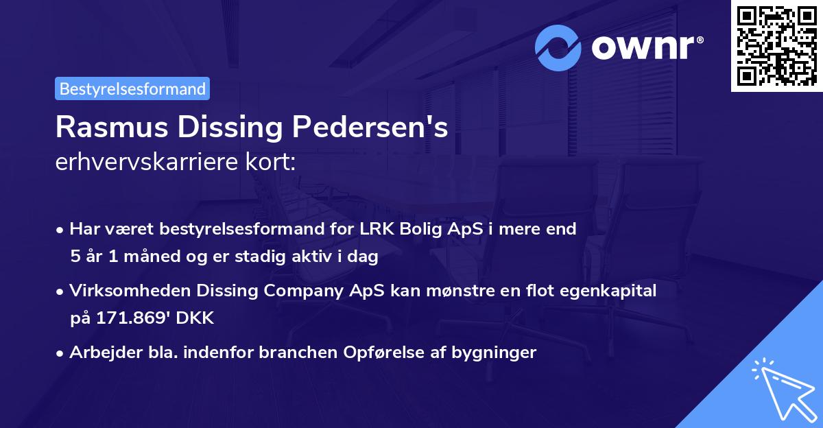 Rasmus Dissing Pedersen's erhvervskarriere kort