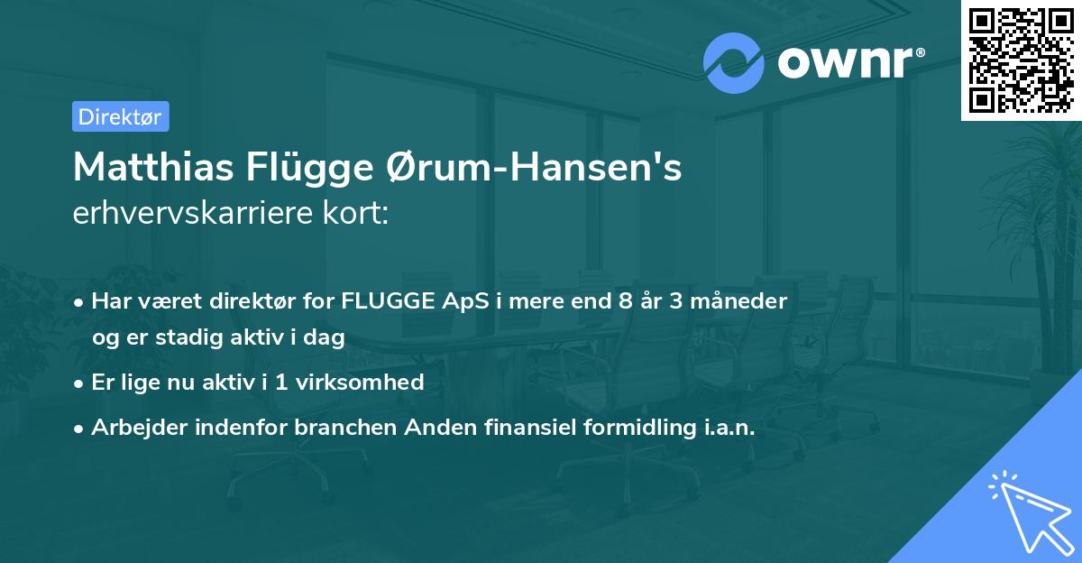 Matthias Flügge Ørum-Hansen's erhvervskarriere kort