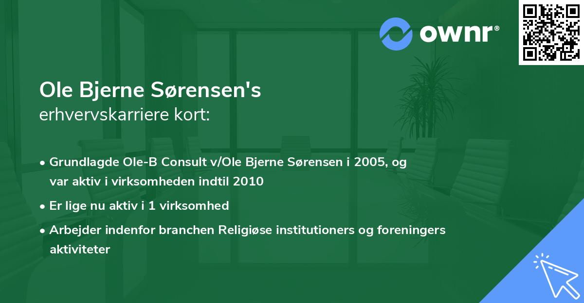 Ole Bjerne Sørensen's erhvervskarriere kort