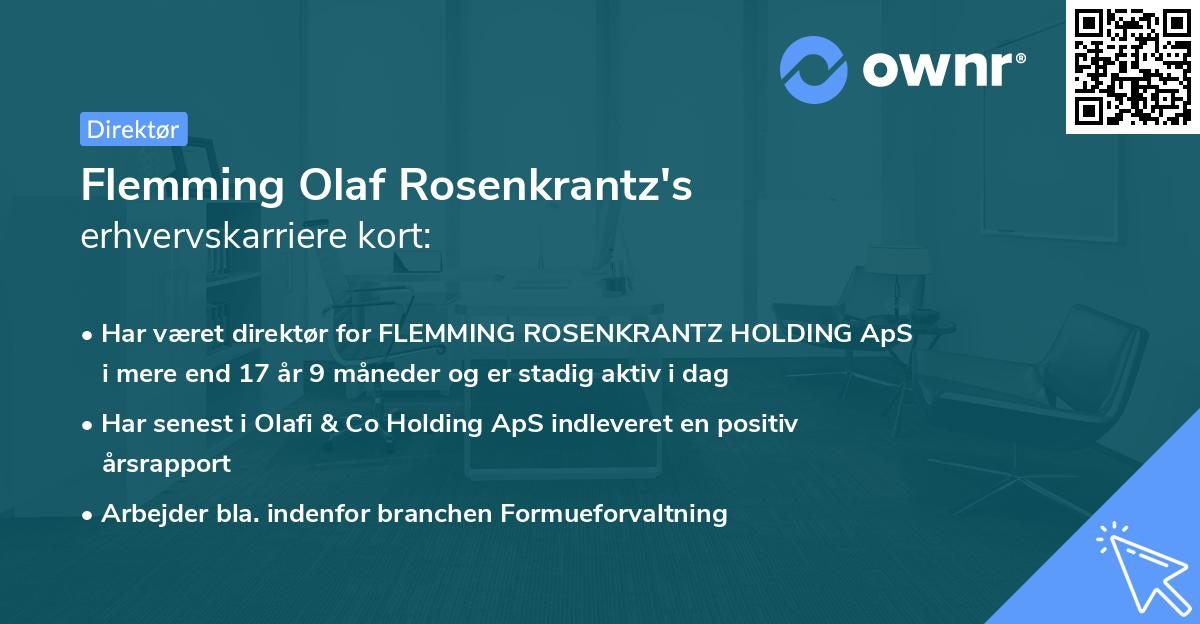 Flemming Olaf Rosenkrantz's erhvervskarriere kort