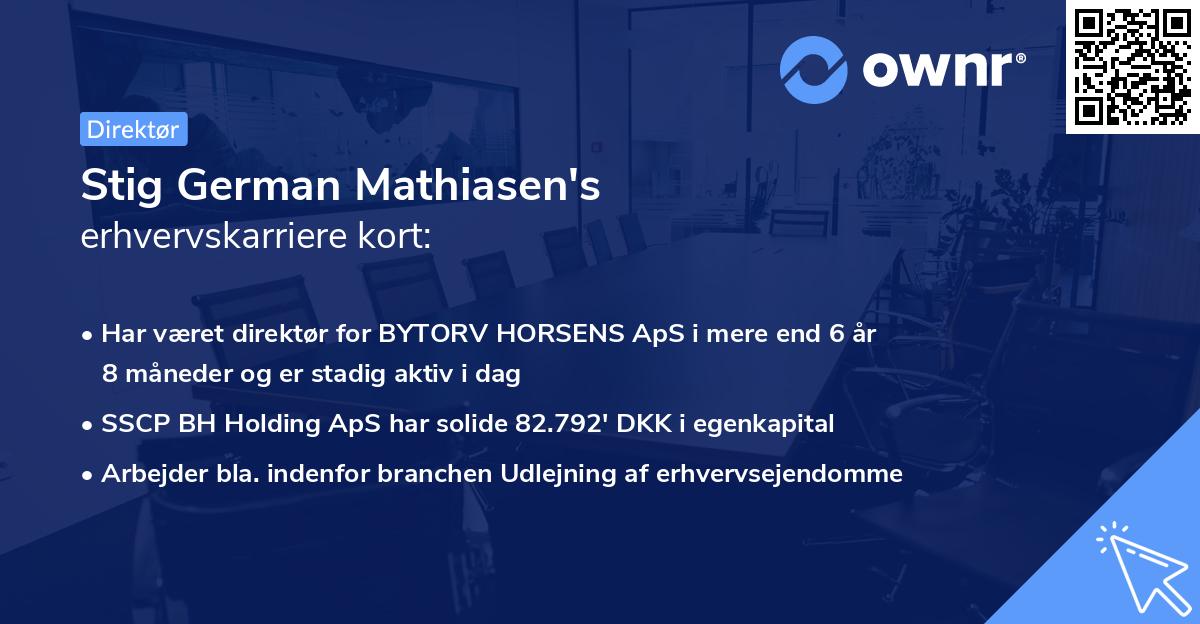 Stig German Mathiasen's erhvervskarriere kort