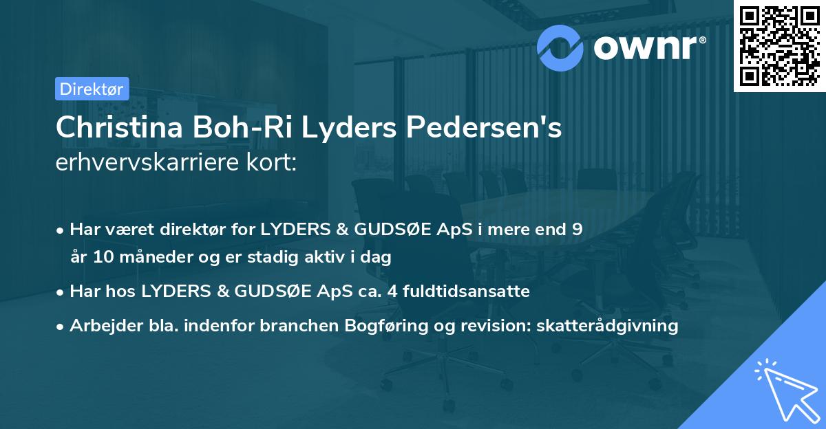 Christina Boh-Ri Lyders Pedersen's erhvervskarriere kort