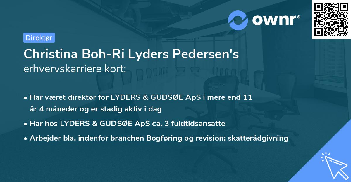 Christina Boh-Ri Lyders Pedersen's erhvervskarriere kort