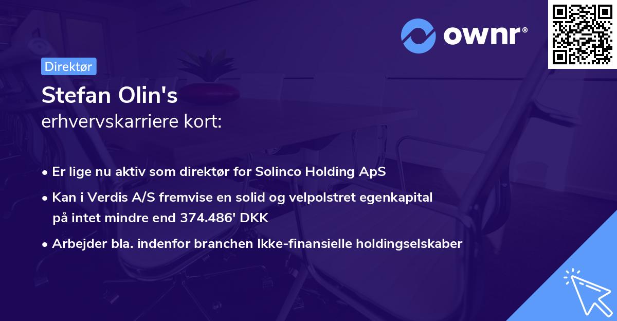 Stefan Olin's erhvervskarriere kort