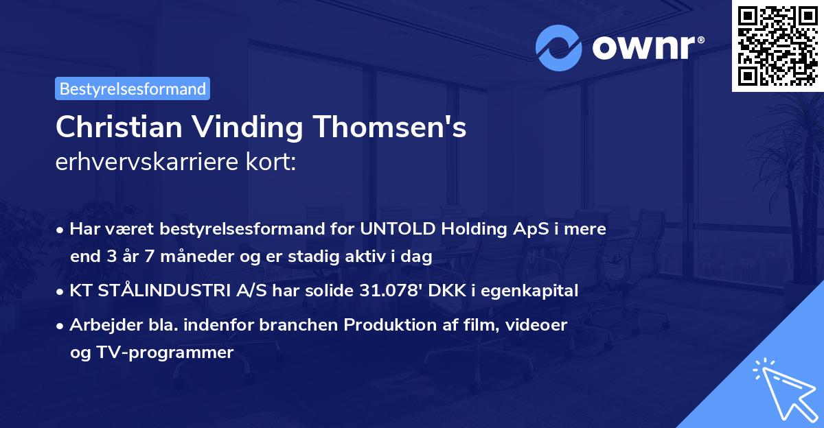 Christian Vinding Thomsen's erhvervskarriere kort