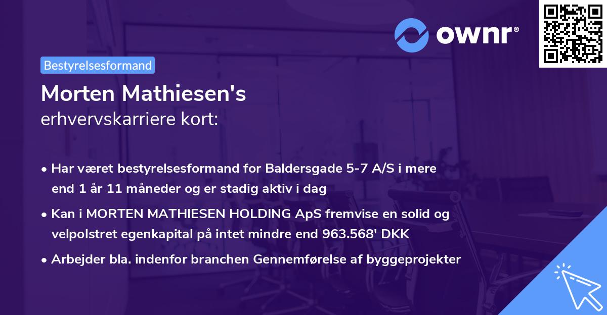 Morten Mathiesen's erhvervskarriere kort