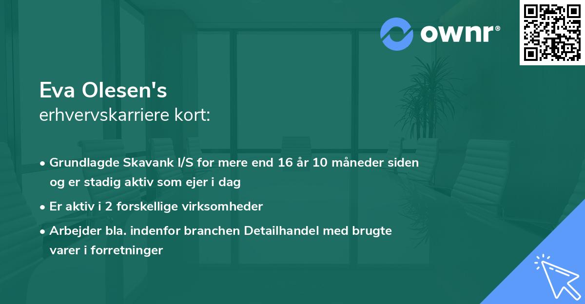 Eva Olesen's erhvervskarriere kort