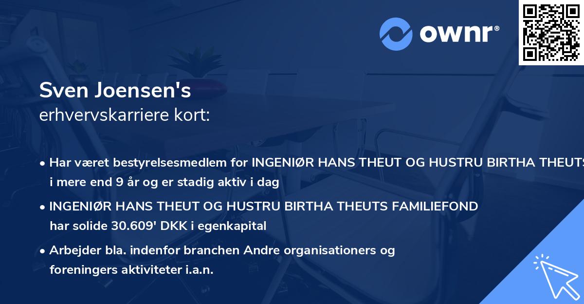 Sven Joensen's erhvervskarriere kort