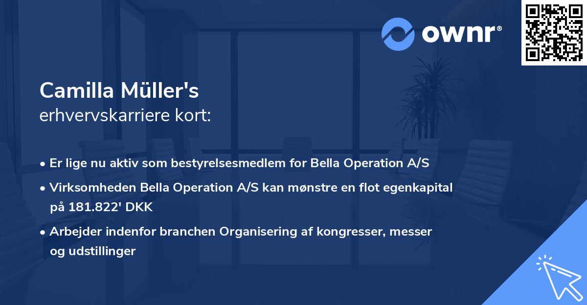Camilla Müller's erhvervskarriere kort