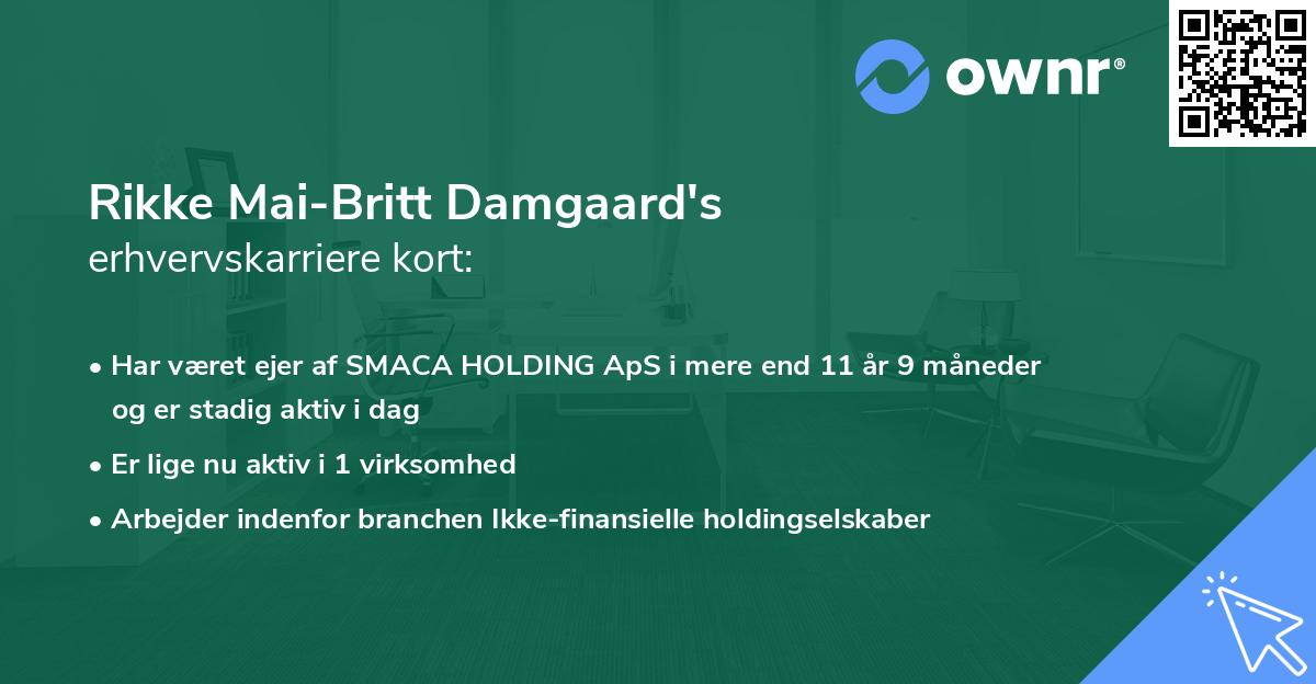 Rikke Mai-Britt Damgaard's erhvervskarriere kort