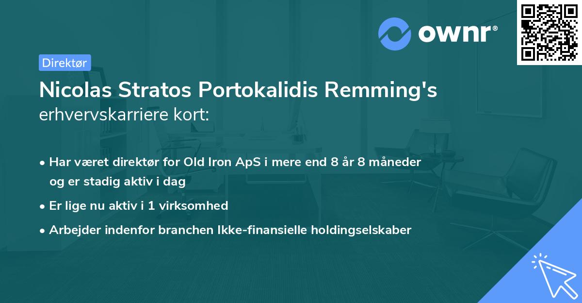 Nicolas Stratos Portokalidis Remming's erhvervskarriere kort