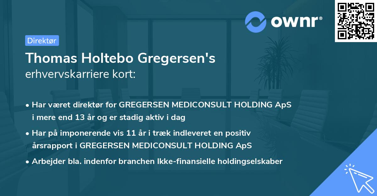 Thomas Holtebo Gregersen's erhvervskarriere kort