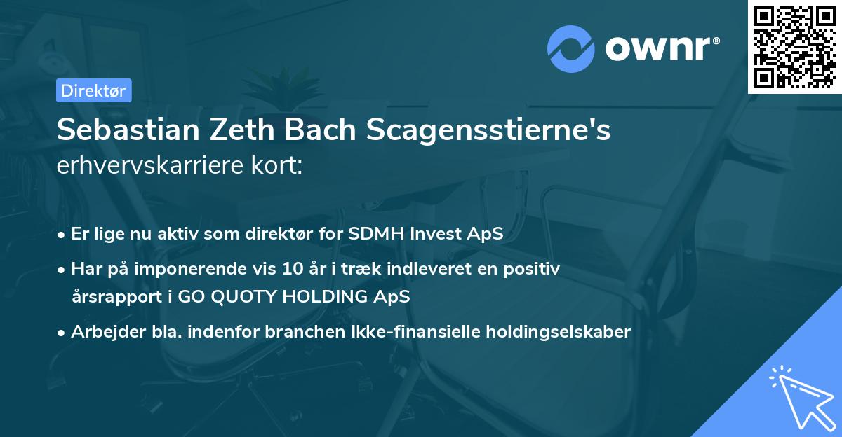 Sebastian Zeth Bach Scagensstierne's erhvervskarriere kort