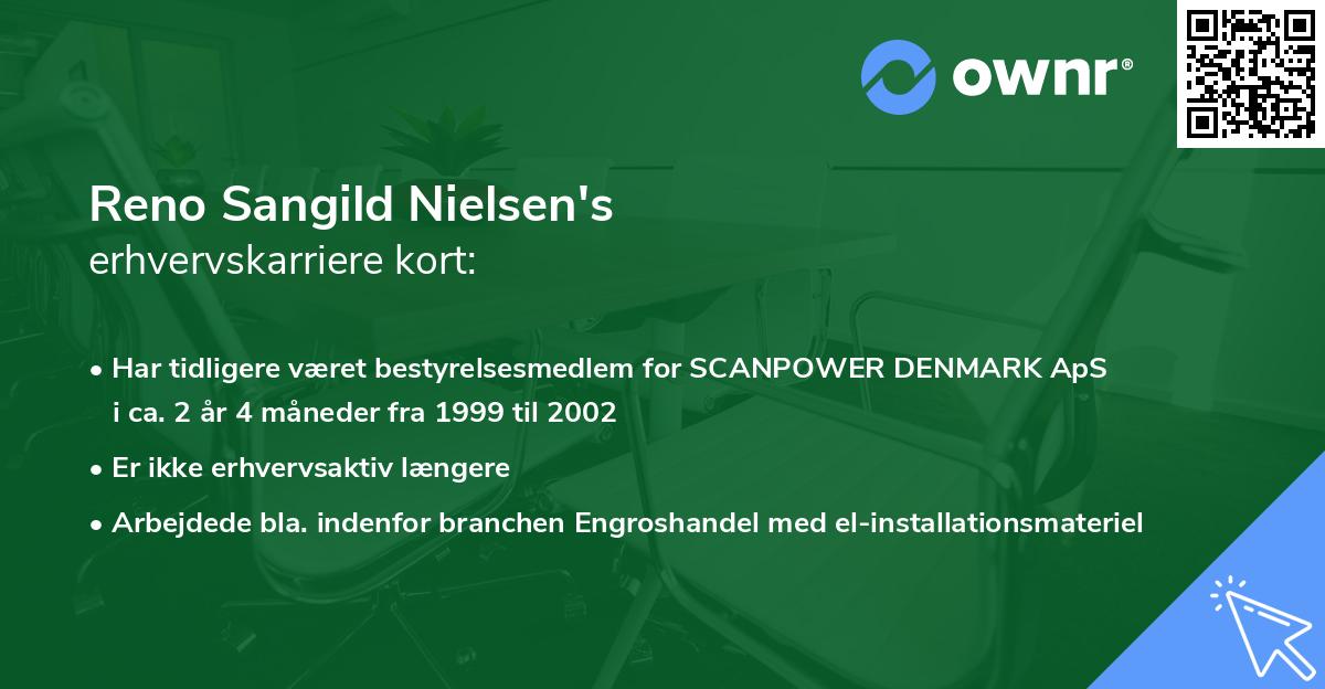 Reno Sangild Nielsen's erhvervskarriere kort
