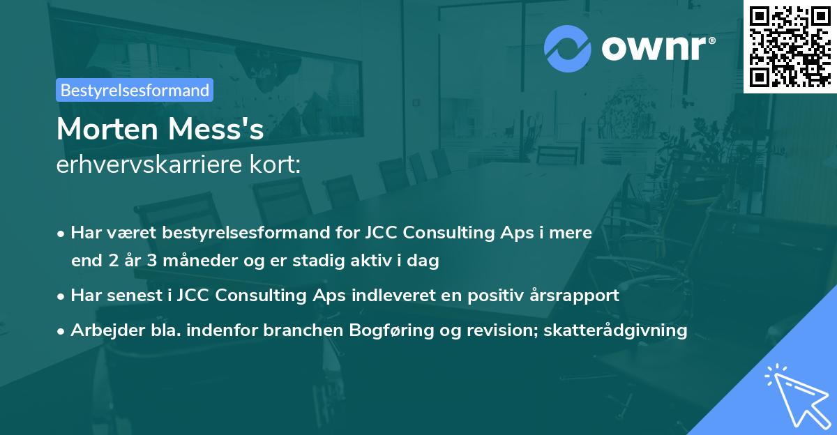 Morten Mess's erhvervskarriere kort