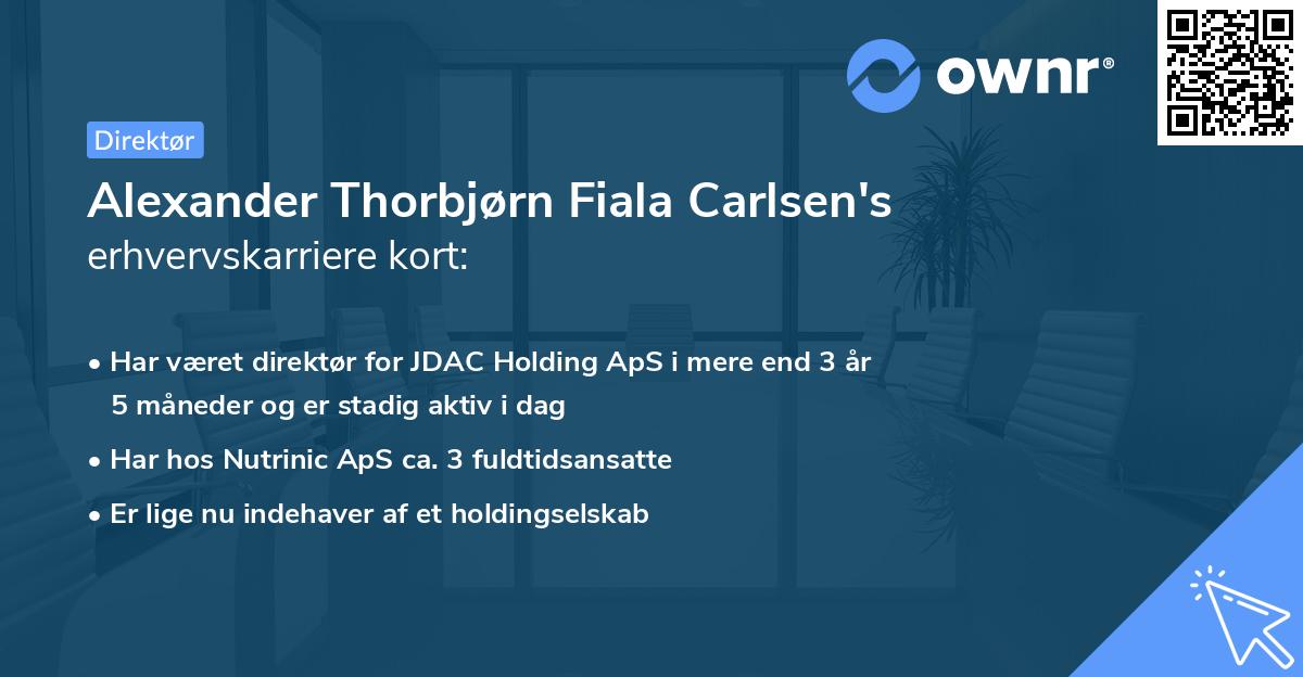 Alexander Thorbjørn Fiala Carlsen's erhvervskarriere kort