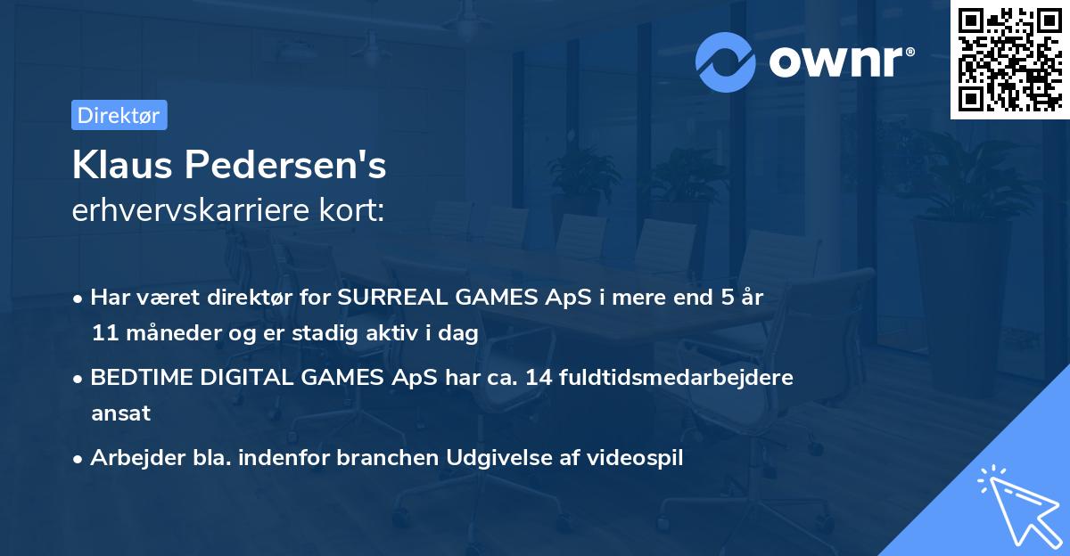 Klaus Pedersen's erhvervskarriere kort