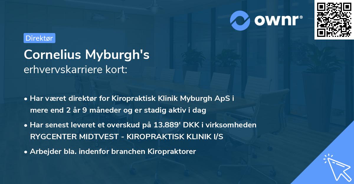 Cornelius Myburgh's erhvervskarriere kort