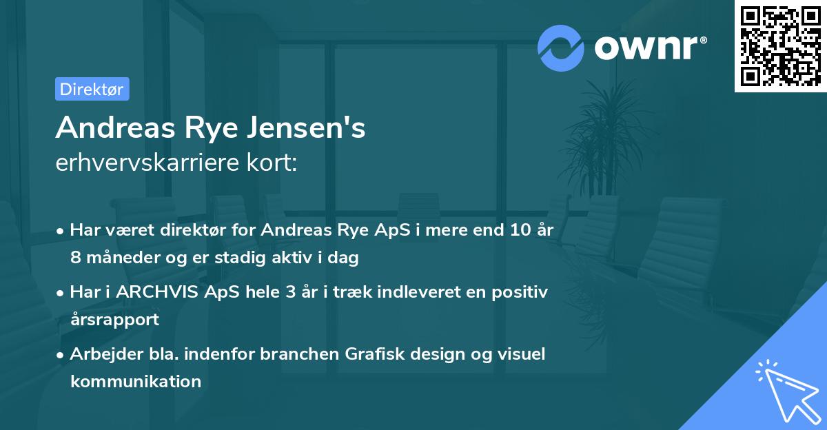 Andreas Rye Jensen's erhvervskarriere kort