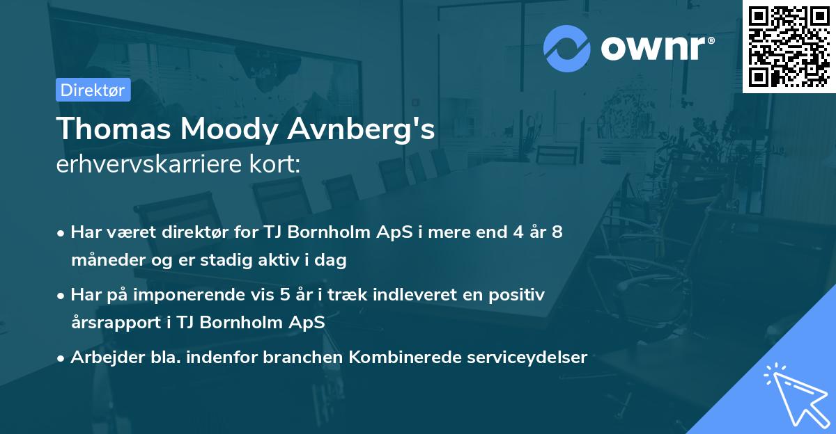 Thomas Moody Avnberg's erhvervskarriere kort