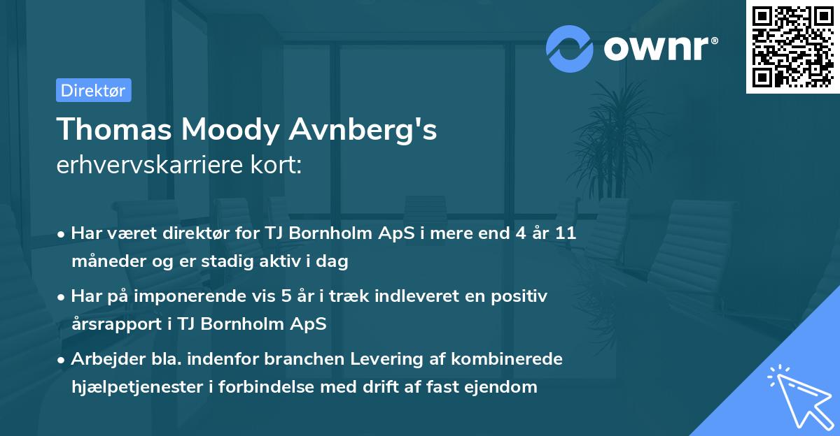 Thomas Moody Avnberg's erhvervskarriere kort