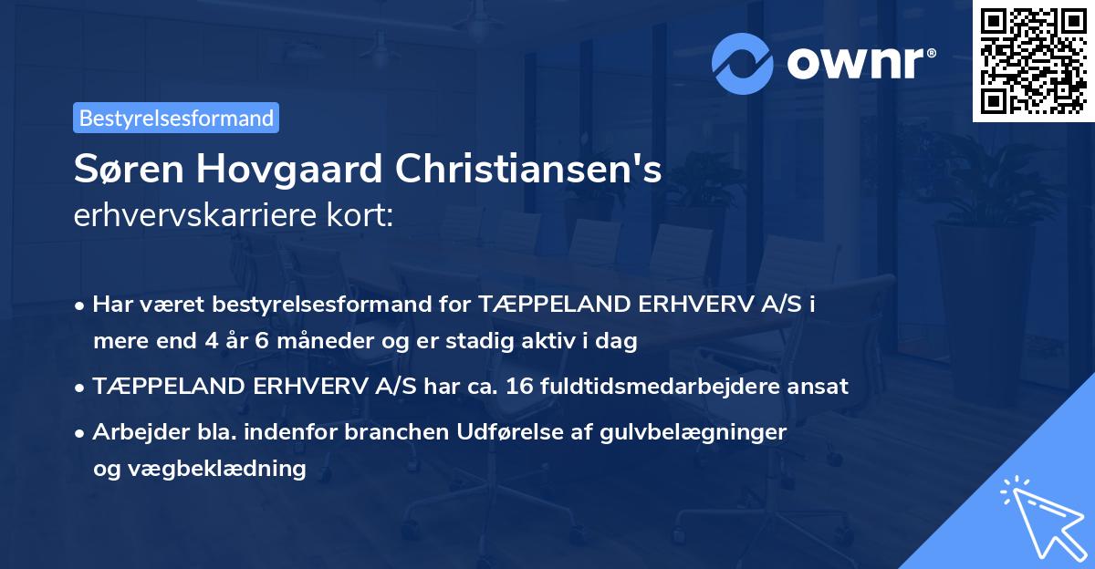 Søren Hovgaard Christiansen's erhvervskarriere kort