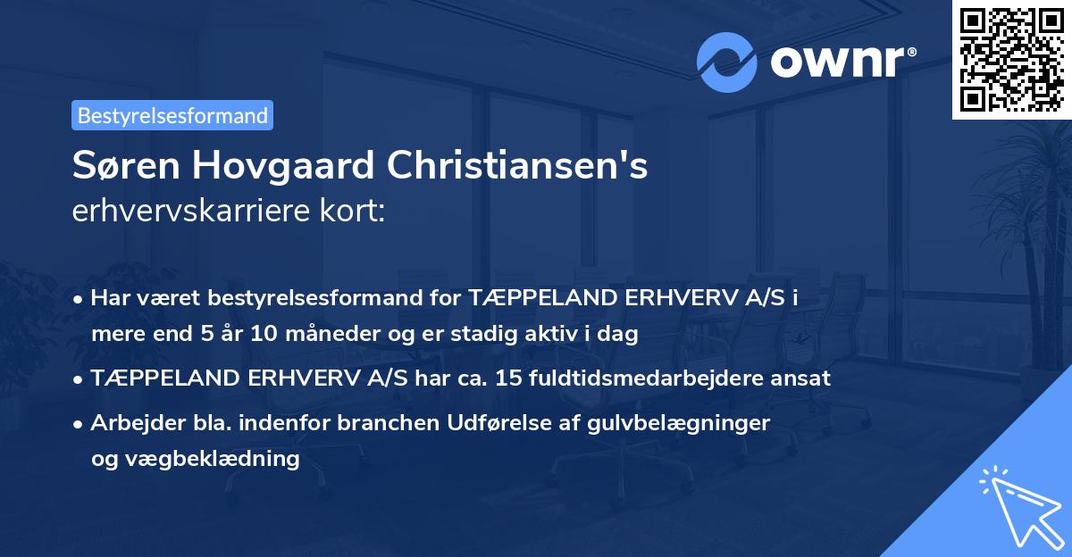 Søren Hovgaard Christiansen's erhvervskarriere kort