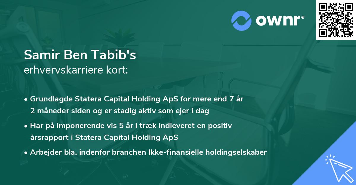 Samir Ben Tabib's erhvervskarriere kort