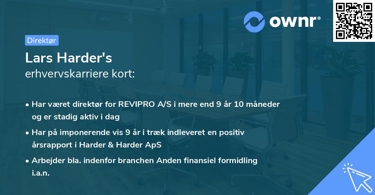 Lars Harder's erhvervskarriere kort