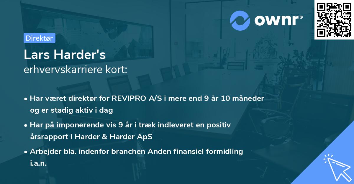 Lars Harder's erhvervskarriere kort