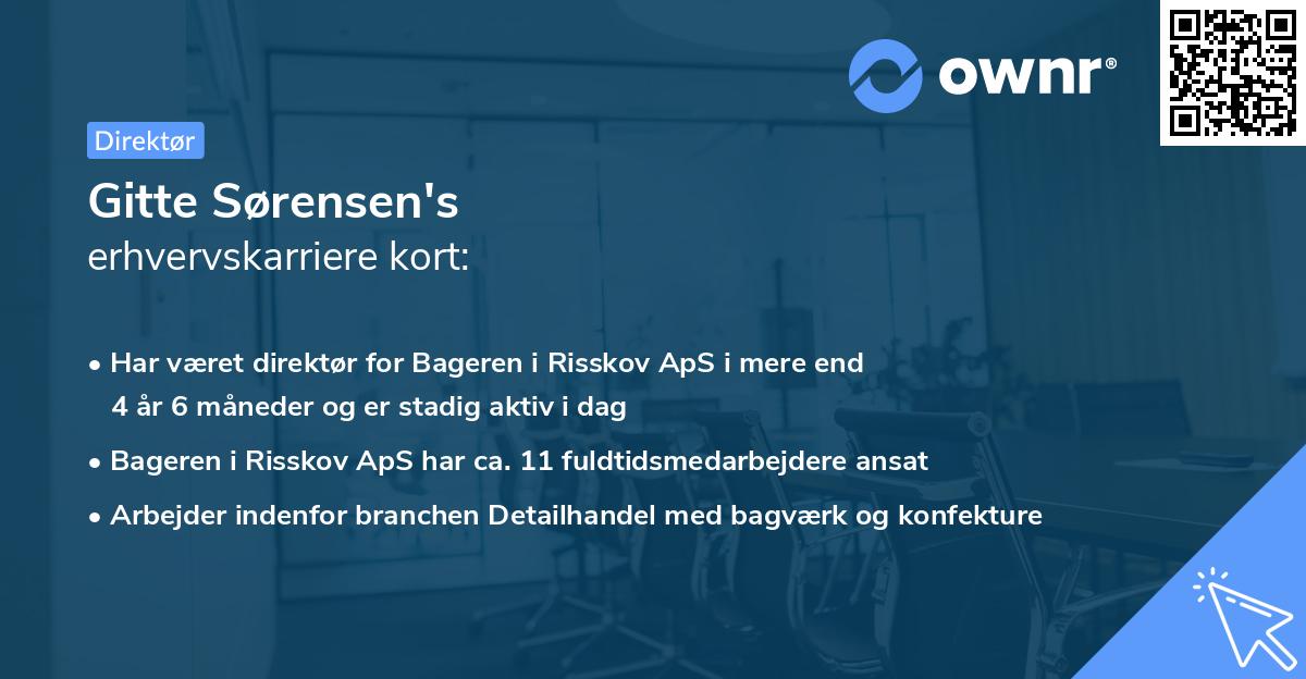 Gitte Sørensen's erhvervskarriere kort