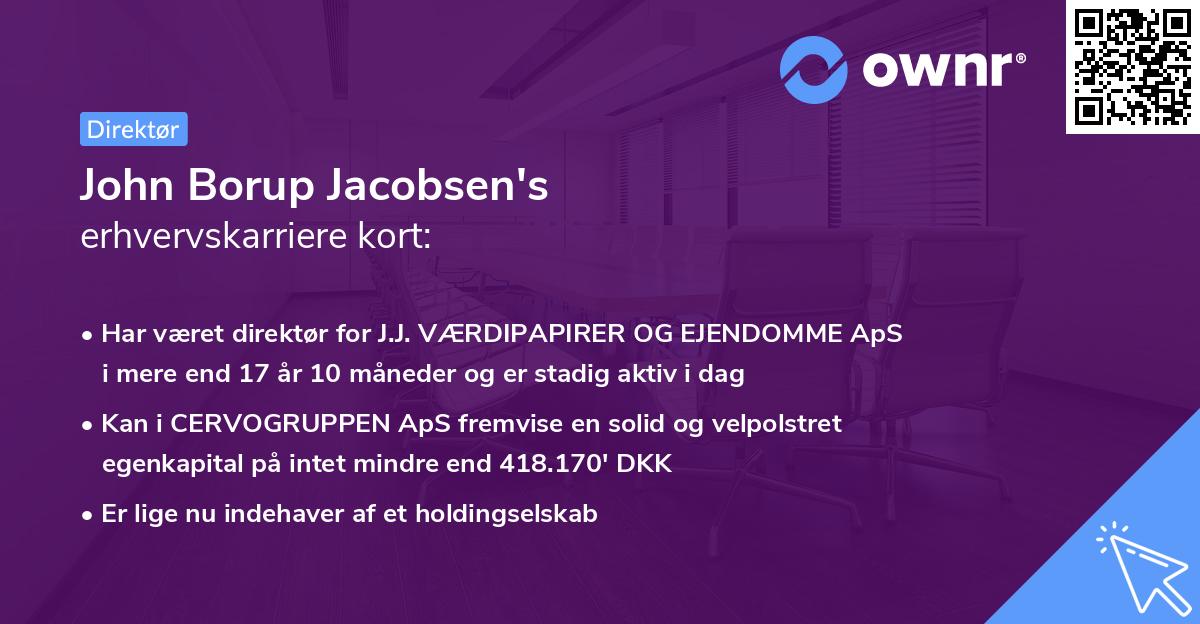 John Borup Jacobsen's erhvervskarriere kort