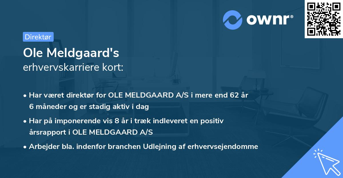 Ole Meldgaard's erhvervskarriere kort