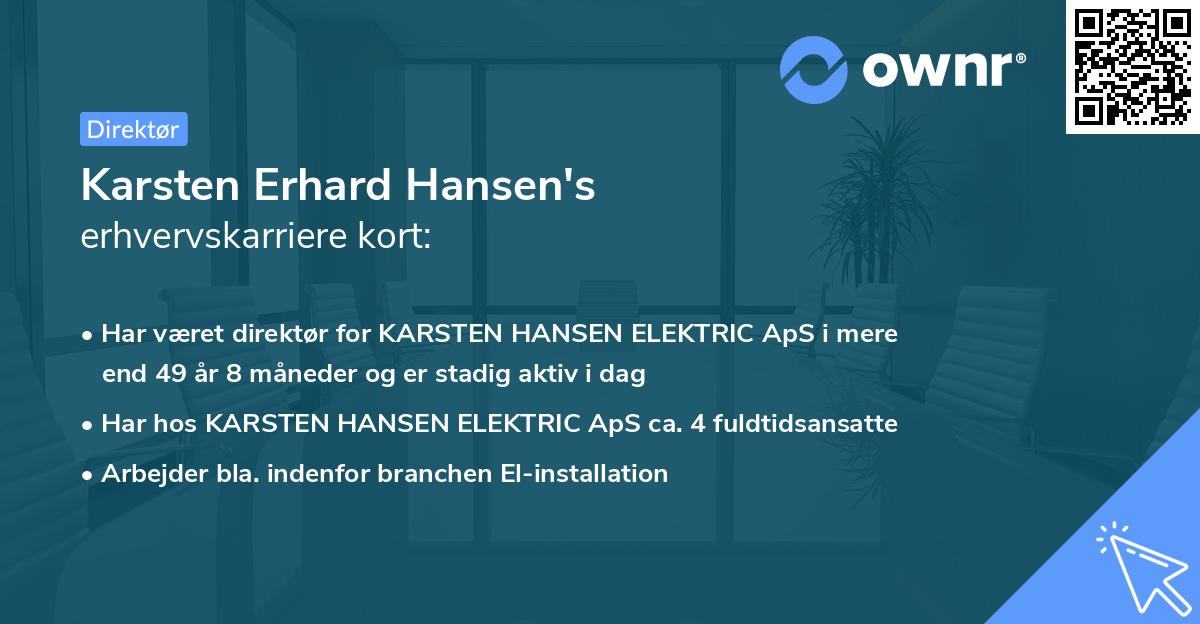 Karsten Erhard Hansen's erhvervskarriere kort