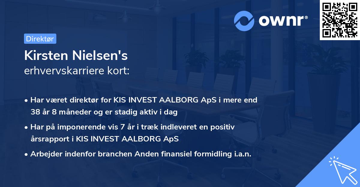 Kirsten Nielsen's erhvervskarriere kort