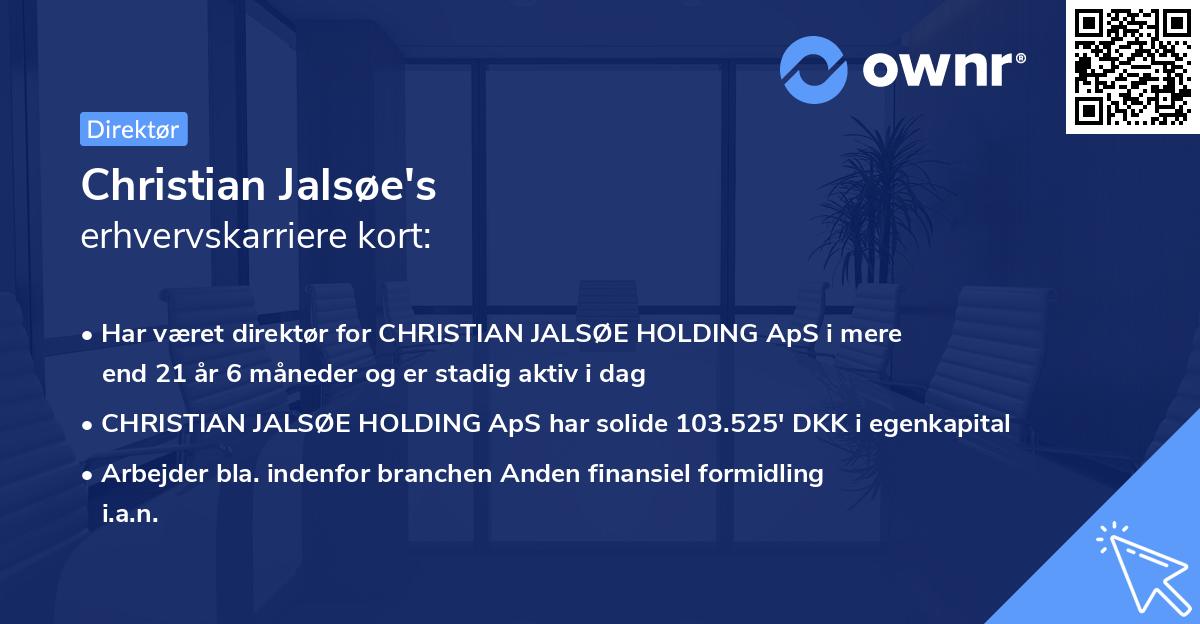 Christian Jalsøe's erhvervskarriere kort