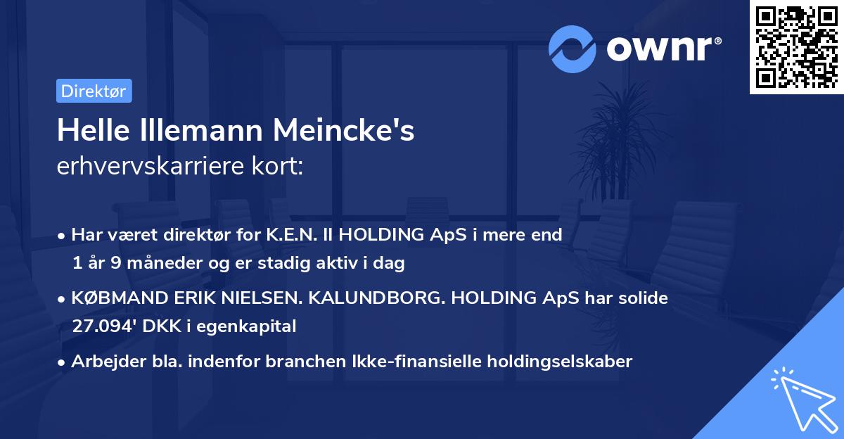 Helle Illemann Meincke's erhvervskarriere kort