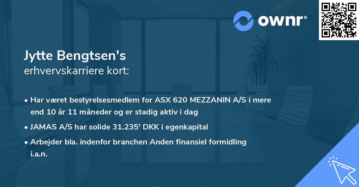 Jytte Bengtsen's erhvervskarriere kort
