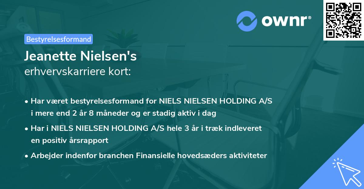 Jeanette Nielsen's erhvervskarriere kort